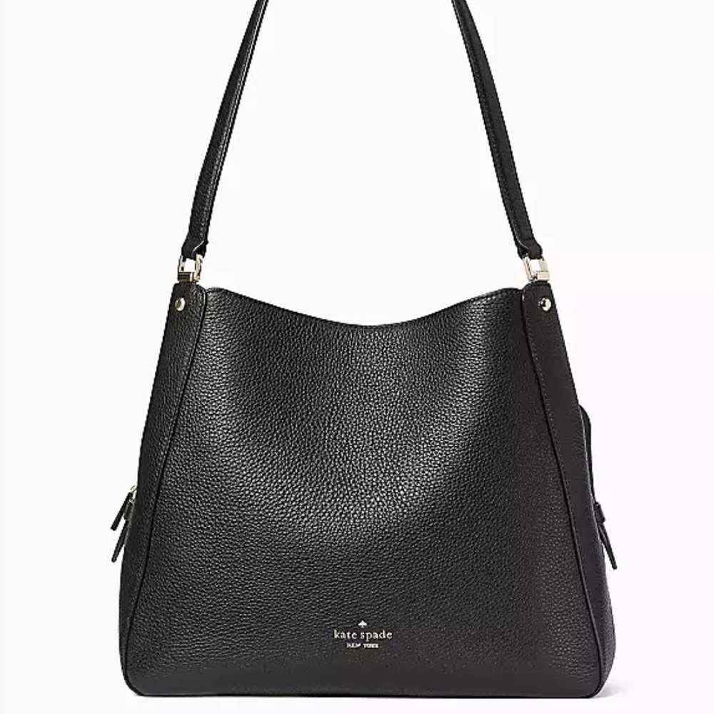 MAKE AN OFFER NWT Kate spade Leila Medium Triple Compartment Shoulder Bag Black